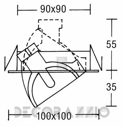 Светильник  потолочный врезной Brumberg cast-aluminium - 2132.15