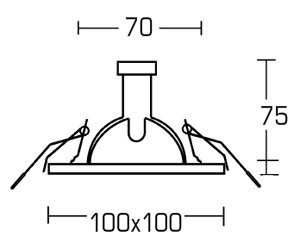 Светильник  потолочный врезной Brumberg with high degree of protection - 2282.02