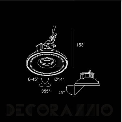 Светильник  потолочный врезной Delta Light Oreo - 206 21 28122 B-W