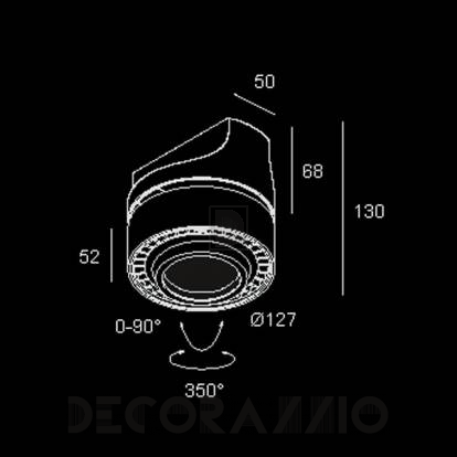 Светильник  потолочный накладной Delta Light You-Turn - 313 021 12112 W-B