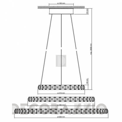 Светильник  потолочный подвесной (Люстра) Swarovski CIRCLE - A.9943 NR 000 115