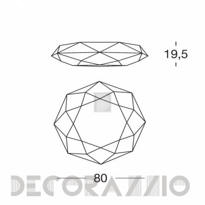 Светильник  потолочный накладной Morosini DIAMOND - 0460PP06BIIN