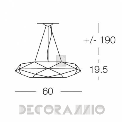 Светильник  потолочный подвесной Morosini DIAMOND - 0462SO06BIIN