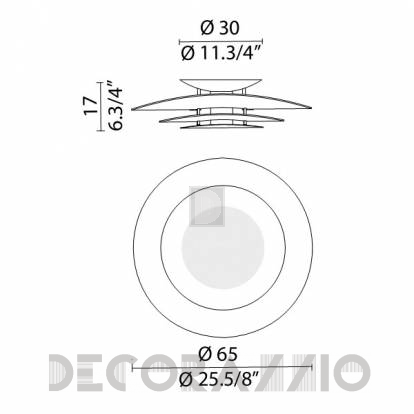 Светильник  потолочный накладной Murano Luce PLANA - PLPLA65