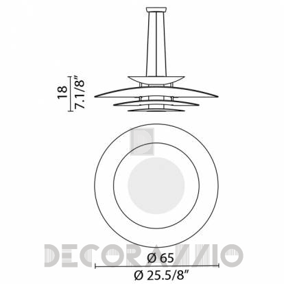 Светильник  потолочный подвесной Murano Luce PLANA - SOPLA65