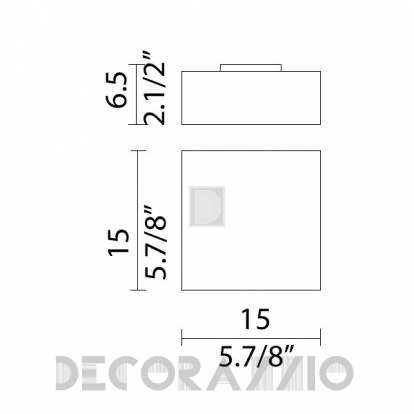 Светильник  потолочный/настенный накладной Murano Luce CUBE - PLCUBE15