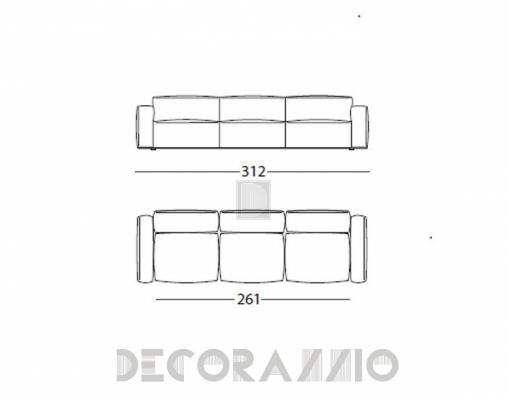 Диван Arflex 11807 grigio - 11807 grigio