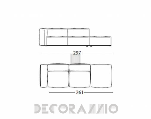 Диван модульный Arflex 11813+11811 - 11813+11811