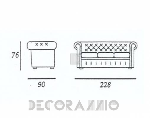 Диван Origgi chesterfield - chesterfield Divano 3 posti