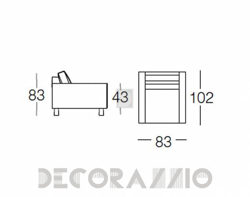 Кресло Bosal square Armchair 83 - square Armchair 83