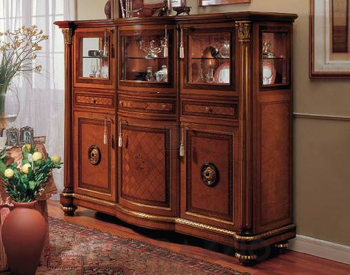 Буфет Marzorati CREDENZA A 3 ANTE CON ALZATA A VETRO - CREDENZA A 3 ANTE CON ALZATA A VETRO