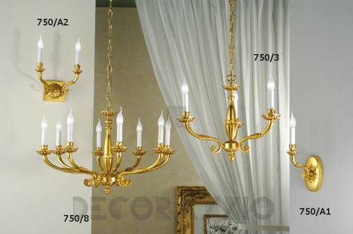 Светильник  потолочный подвесной Arredoluce Light, gold and crystal - 750-3