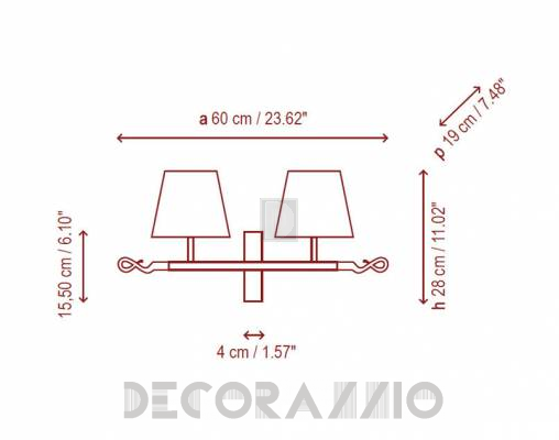 Светильник  настенный накладной (Бра) Bover FERRARA 2 LUCES - FERRARA 2 LUCES