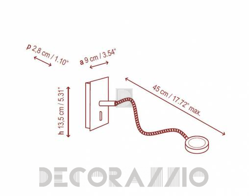 Светильник  настенный накладной (Бра) Bover FLEXO LEXA FL20508 - FLEXO LEXA FL20508