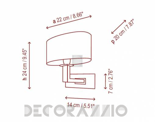 Светильник  настенный накладной (Бра) Bover MEI OVAL 01 - MEI OVAL 01