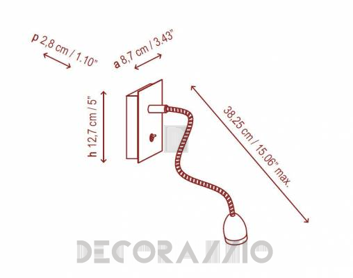 Светильник  настенный накладной (Бра) Bover FLEXO - FLEXO