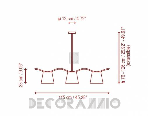 Светильник  потолочный подвесной Bover ONA 3 LUCES SUSPENSIÓN - ONA 3 LUCES SUSPENSIÓN