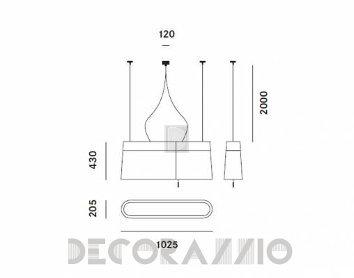 Светильник  потолочный подвесной Prandina LOFT S9 - LOFT S9