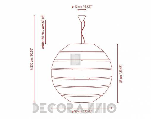 Светильник  потолочный подвесной Bover GLO - GLO