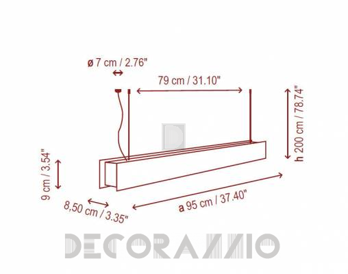 Светильник  потолочный подвесной Bover TEKNO LINEAL - TEKNO LINEAL