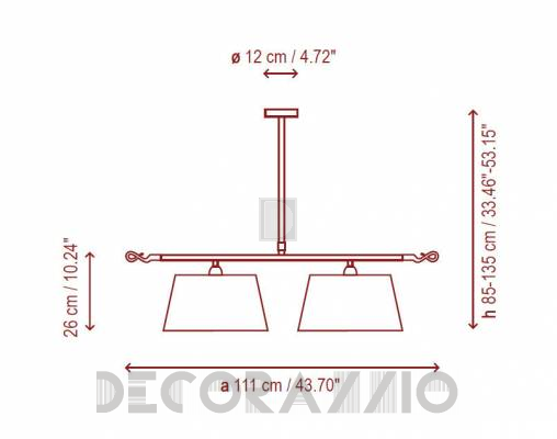 Светильник  потолочный подвесной Bover FERRARA 2 LUCES SUSPENSIÓN - FERRARA 2 LUCES SUSPENSIÓN