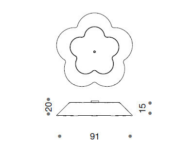 Светильник  потолочный накладной Idl 9032-5PFG - 9032-5PFG