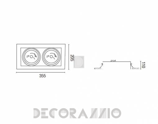 Светильник  потолочный врезной (Светильник точечный) Faro 43328 - 43328