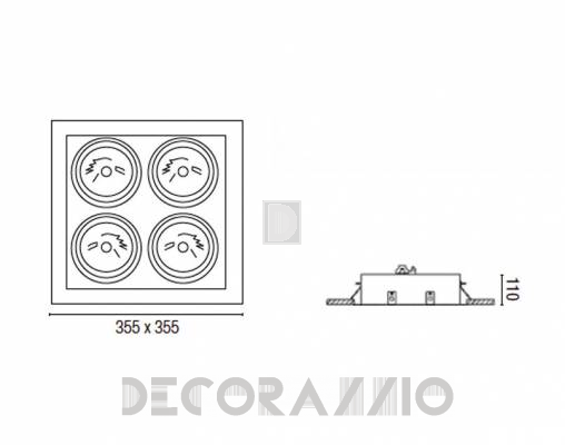 Светильник  потолочный врезной Faro 43335 - 43335