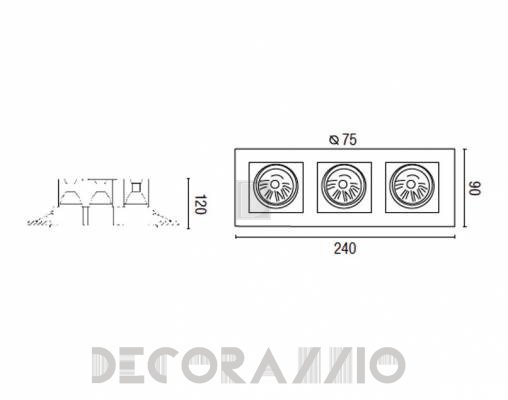 Светильник  потолочный врезной Faro 43304 - 43304