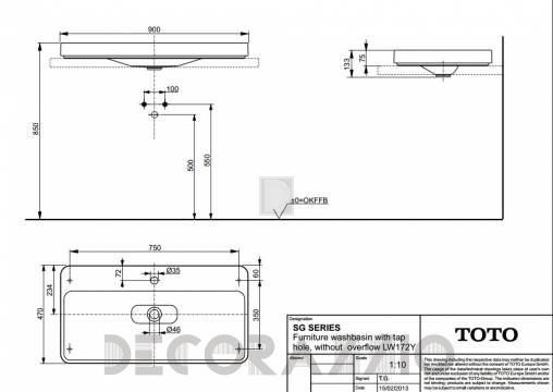 Накладная раковина Toto SG Series - LW172Y