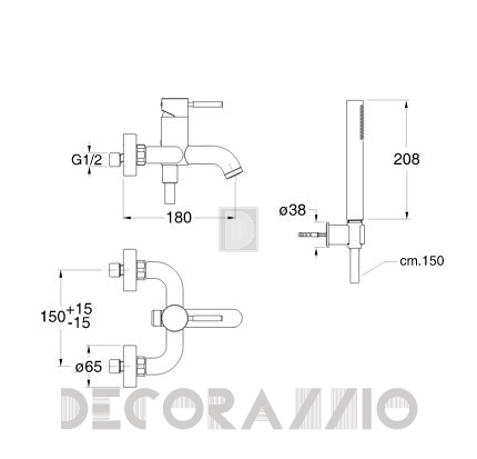 Смеситель для ванной Cristina Rubinetterie PM - PM 180