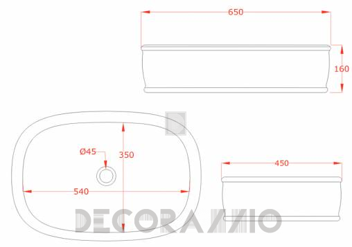 Накладная раковина Artceram AZULEY - AZL002