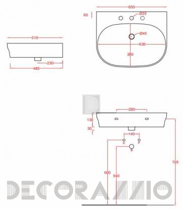 Подвесная раковина Artceram POP - POL003