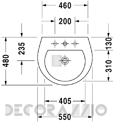 Подвесная раковина Duravit Darling New - 262155