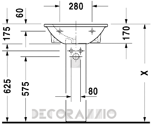 Подвесная раковина Duravit Darling New - 262155