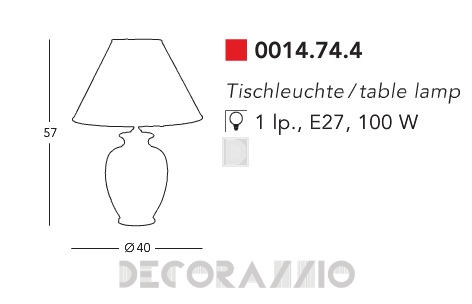 Светильник  настольный  (Настольная лампа) Kolarz GIARDINO-PERLA - 0014.74.4