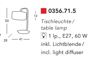 Светильник  настольный  (Настольная лампа) Kolarz OSLO - 0356.71.5