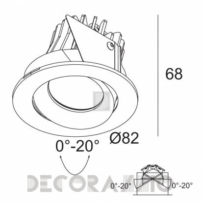 Светильник  потолочный врезной (Светильник точечный) Delta Light REO - 415 222 821 B