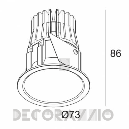 Светильник  потолочный врезной (Светильник точечный) Delta Light DEEP RINGO - 415 122 821 B