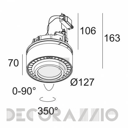 Светильник  потолочный врезной (Светильник точечный) Delta Light YOU-TURN - 313 010 21 822 W-B