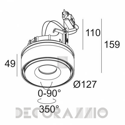 Светильник  потолочный врезной (Светильник точечный) Delta Light YOU-TURN - 313 01 28120 W-B