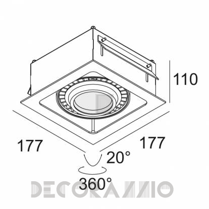 Светильник  потолочный врезной (Светильник точечный) Delta Light GRID - 202 691 211821 W-B