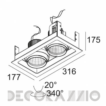 Светильник  потолочный врезной (Светильник точечный) Delta Light GRID - 202 694 20222 W-B