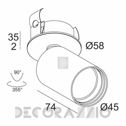 Светильник  потолочный врезной (Светильник точечный) Delta Light SPY - 414 242 822 B-B