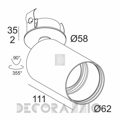 Светильник  потолочный врезной (Светильник точечный) Delta Light SPY - 414 342 821 B-B