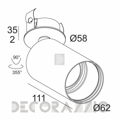 Светильник  потолочный врезной (Светильник точечный) Delta Light SPY - 414 341 21 821 B-B