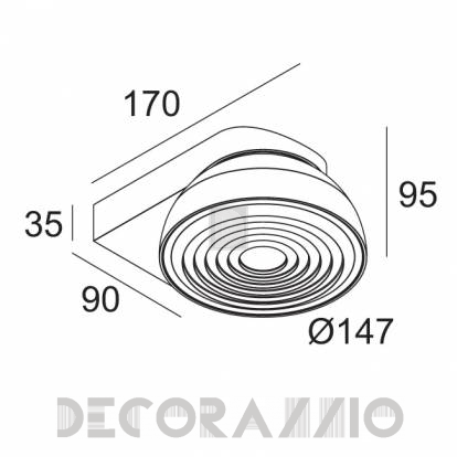 Светильник  потолочный накладной (Светильник потолочный) Delta Light TWEETER - 206 31 21 82 ED1 W