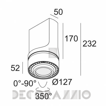 Светильник  потолочный накладной (Светильник потолочный) Delta Light YOU-TURN - 313 021 21 821 W-B