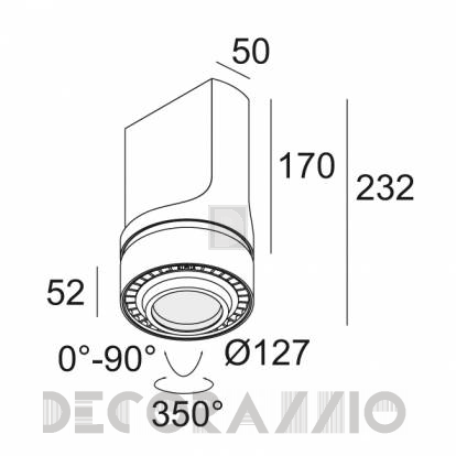 Светильник  потолочный накладной (Светильник потолочный) Delta Light YOU-TURN - 313 031 21 821 ED1 W-B