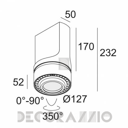 Светильник  потолочный накладной (Светильник потолочный) Delta Light YOU-TURN - 313 031 21 821 ED5 W-B